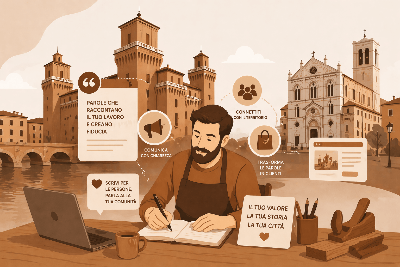 Guida al copywriting per artigiani a Ferrara: strategie per comunicare e vendere localmente