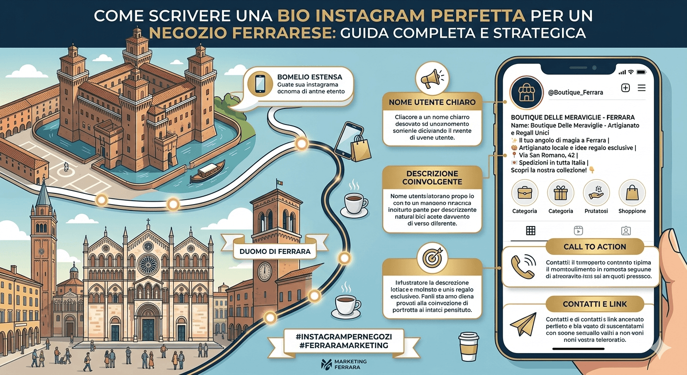 Come scrivere una bio Instagram perfetta per un negozio ferrarese: guida completa e strategica